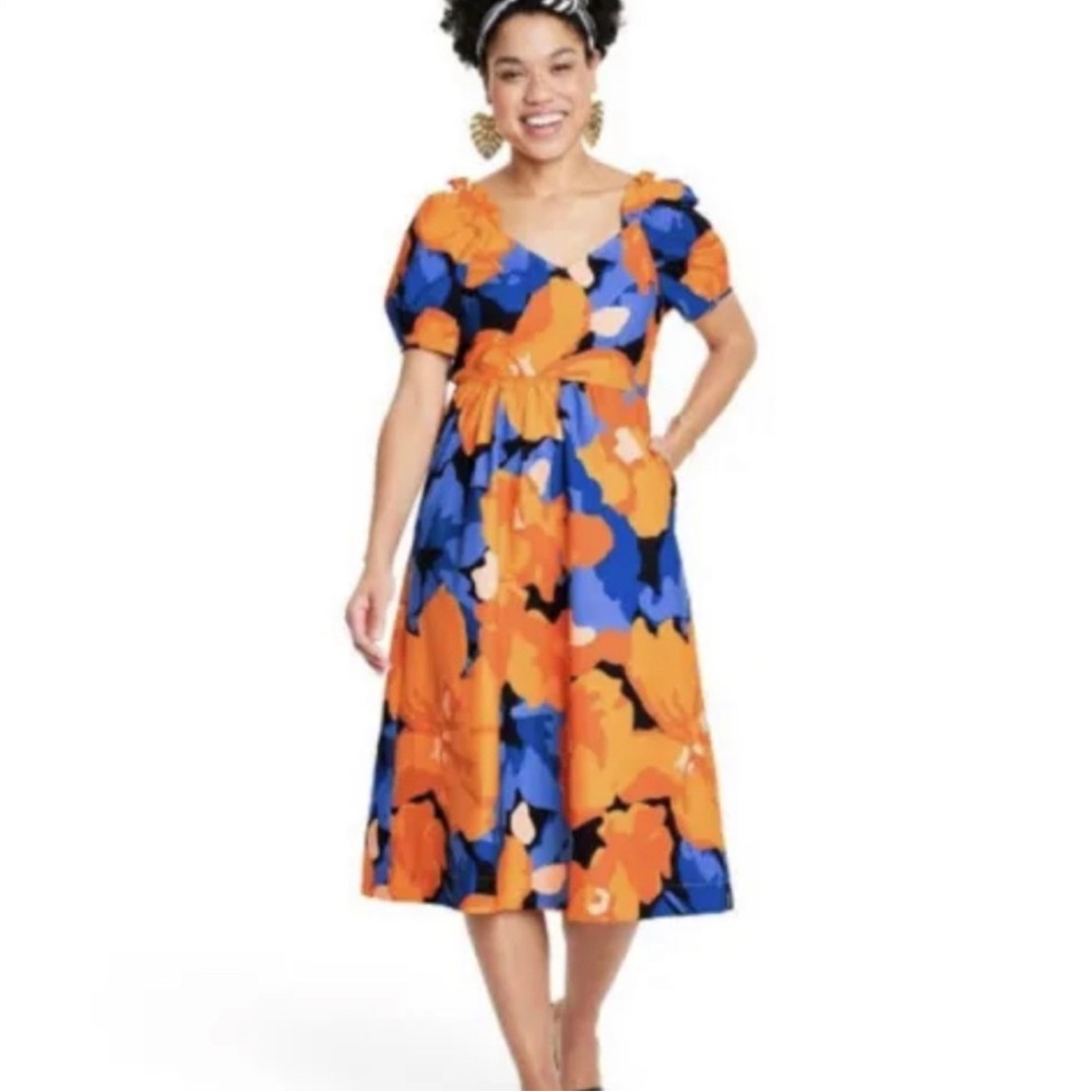Women's Floral Print Dress- Tabitha Brown for Target Orange Size 16W/18W